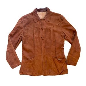 1950-1960’s Levi’s big E pine tree tag suede jacket womens size 16.